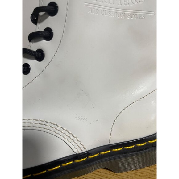 Dr Martens 1460 White Leather Lace Up Boots Womens Size 8 Mens Size 7 - Picture 7 of 11